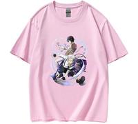 Bungo Stray Dogs Atsushi & Dazai Anime T-Shirt | Unisex Cotton Short Sleeve Casual Top for Men Women Teens-Pink||XX_s