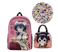Bungo Stray Dogs - Mochila y bolsa de almuerzo y calcomanías de anime, juego de 3 piezas Nakahara Chuuya/Dazai Osamu, mochila escolar de dibujos animados para estudiantes, regalo de regreso a clases,