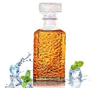 Bunhut Decantador de whisky con tapón geométrico hermético, decantador de licor de 32 onzas, decantador de vidrio, botella de licor diáfano, decantador con tapa hermética para whisky, vodka, bourbon,