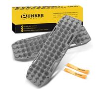 BUNKER INDUST Tablas de tracción todoterreno, par de pistas de recuperación para camionetas 4x4, Jeep, barro, nieve, rampa de arena, almohadillas de tracción de neumáticos de emergencia grises