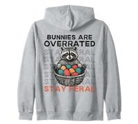 Bunnies Are Overrated Stay Feral Funny Easter Sudadera con Capucha