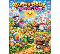 Bunnies doing different jobs for Easter Coloring Book for Kids: Playful Bunny Illustrations for Creative Fun, Learning, and Hours of Entertainment