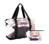 Bunny Anime - Bolsa de mano y equipaje de mano sexy con bolsillo para mojado y correa ajustable, para gimnasio, deportes, viajes, juego de 2 piezas para hombres y mujeres