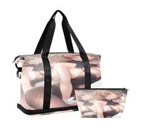 Bunny Anime Girl - Bolsa de viaje para llevar en el hombro con bolsillo húmedo, correa ajustable, bolsa de gimnasio para senderismo, multifuncional, para hombres y mujeres