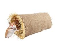 Bunny Bed, Natural Woven Grass Tunnel Nest, 14.96x7.48x6.3 in Lightweight Compact, Linen Hideaway for Rabbits, Guinea Pigs, Hamsters & Small Pets, Indoor Outdoor Playhouse
