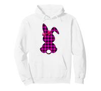 Bunny Buffalo Pink Plaid Happy Easter Day Mujeres Niñas Niños Sudadera con Capucha