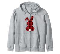 Bunny Buffalo Red Plaid Happy Easter Day 2026 Hombres Mujeres Niños Sudadera con Capucha