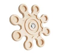 Bunny Chewing Toys - Hamster Enrichment Toy | Interactive Chinchilla Rotating Toys | Funny Cage Accessories | 16x16x1.2cm Hamster Exercise Toys for Playing, Exercise, Teeth Cleaning (Wood + Meta)