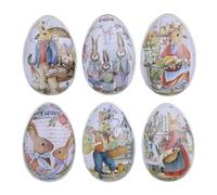 Bunny Cookie Jar, 6x Colorful Rabbit Snack, Storage Box, Lid in Egg Shaped, Home Holiday 4.92x3.35 Inches Easter Decoration, Table Centerpieces for Home Décor