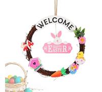 Bunny Door Sign, Easter Wooden Farmhouse Door Decor Hangable, Farmhouse Style Easter Sign, Wooden Bunny Decoration, Welcome Bunny Styling Sign Decoration for Easter Spring Holiday