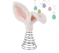 Bunny Ears Tree Topper - Rabbit Festive Decor | Easters Tree Topper Furry Bunny Ear With Metal Spiral Base Creative Rabbit Decor For Festive Decoration And Others