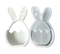 Bunny Easter Egg Mold, Silicona Easter Egg Molds, Bunny Easy Release Spring Craft Supplies for Resin Epoxy Wax Plaster Holiday Decor Home Party Art Projects Family Beginners Crafting