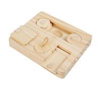Bunny Enrichment Toy, Small Animal Wooden Foraging Dispenser with Interactive Puzzle for Mental Stimulation and Fun, Indoor Pet Toy for Rabbits, Hamsters, Mice, Small Animal Jaulas, 7 x 5,5 x 0,79