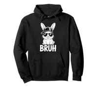 Bunny Face with Sunglasses Cap Easter Day Bruh for Boys Men Sudadera con Capucha