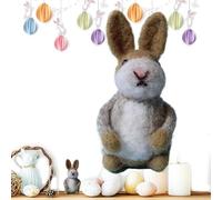 Bunny Figurine, Crochet Rabbit, Felt Easter Ornament, Easter Figures, Colorful Bunny Ornament, Felt Rabbit Doll, Easter Felt Bunny Ornaments, Handmade Crochet Rabbit Wearing Colorful Jacket Coats