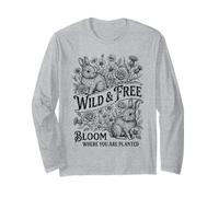 Bunny Floral Art Bloom Where You Are Planted Cita Vintage Manga Larga