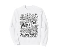 Bunny Floral Art Bloom Where You Are Planted Cita Vintage Sudadera