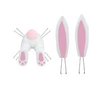 Bunny For Easter Wreath, 11.81x9.45 Inches Welcome Sign Attachment Craft | Hangable Easter Outdoor Wreath Attachment | For Spring Holiday Party Outdoor Home Wall Farmhouse