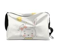 Bunny Girl - Bolsa de lona de cuero para hombre, mujer, niños y niñas, lindo conejo, fin de semana, deportes, gimnasio, bolsa de viaje, bolso cruzado de un solo hombro, color, 18.5L, Organizador de