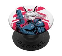Bunny Girl Techwear Harajuku Anime Manga Cyberpunk Estética PopSockets PopGrip Adhesivo