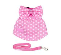 Bunny Harness Escape Proof - Breathable Adjustable Outfit, Kitten Outfit with Lead Rope and Bow Design For Small Pet Ferret Squirrel Outdoor Walking Hiking Training Travel Playtime Safety Gear