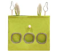 Bunny Hay Bag, Bunny Feeder, 11.81x13.78 Inches, Canvas Dispenser, Washable Hanging Pouch, Slow Eating Holder, 75g Green Storage, Small Pet Supply for Guinea Pig, Chinchilla