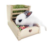 Bunny Hay de Hierba Estante para Pequeñas Mascotas, Zona de Madera 2 en 1, Montaje Separado Con Opciones de Instalación Flexibles, Que Una Integración Sin Costuras En Para Guinea