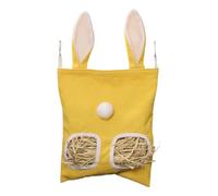 Bunny Hay Feeder Bag, Large Capacity Forage Dispenser, Bunny Cage Hanging Storage Hay Holder with Anti Waste Design, Small Animal Feeding Accessory for Chinchilla Hamster Use 16.54x9.84 Inches