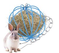 Bunny Hay Feeder, Hay Rack Dispenser, 2.36x2.36 Inches Chew Toy Suspending Metal Grass Feeding Ball, Pet Cage Accessories for Small Animals, Hamsters, Chinchillas and Guinea Pigs