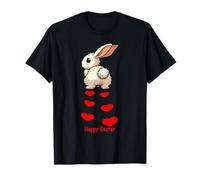 Bunny Heart Happy Easter Egg Hunt Spring Christian Holiday Camiseta