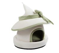 Bunny Hideaway, Hat-Shaped Warm House, Multifunctional Detachable Cotton Nest, Fashionable Straw Style Pet Shelter, Soft Winter Bedding for Rabbits, Guinea Pigs, Hedgehogs and Other Small Pets