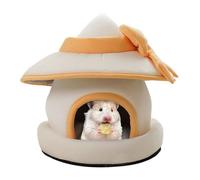 Bunny Hideaway, Hat-Shaped Warm House, Multifunctional Detachable Cotton Nest, Fashionable Straw Style Pet Shelter, Soft Winter Bedding for Rabbits, Guinea Pigs, Hedgehogs and Other Small Pets