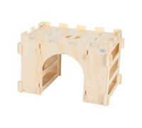 Bunny House Indoor - Hábitat desmontable para mascotas pequeñas, 31 x 21 x 21,5 cm | Hábitat de conejito de chinchilla, castillo del de heno, para recinto para