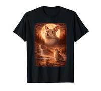 Bunny Howling At Moon Vintage Funny Mystic Camiseta