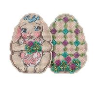 Bunny Huevo con cuentas de punto de cruz Kit de adorno de Pascua Molinillo 2018 Jim Shore, huevos de personaje JS1812