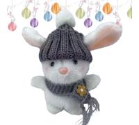 Bunny Hug Cute Easter - Conejo de Pascua de peluche, mini conejos de punto con sombrero cómodo y tarjeta de motivación | Pequeña decoración de Pascua y regalo de apoyo emocional para niñas y ga