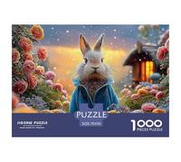 Bunny in A Blue Coat Peter Rabbit Standing 1000 Pieza Cartulina Premium Rompecabezas Premium Bunny Extremadamente Difícil Juguete De Cumpleaños Rompecabezas para Decoración del Hogar 70x50cm/1000pcs