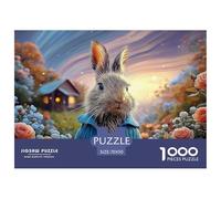 Bunny in A Blue Coat Peter Rabbit Standing 1000 Pieza Cartulina Premium Rompecabezas Premium Rabbit Extremadamente Difícil Juguete De Cumpleaños Rompecabezas Regalos Para Familia Y Amigos 70x50cm/1000