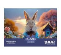 Bunny in A Blue Coat Peter Rabbit Standing 1000 Piezas Cartulina Premium Rompecabezas Premium Bunny Antiestrés Juguete De Cumpleaños Rompecabezas Regalos para Familia Y Amigos 52x38cm/1000pcs