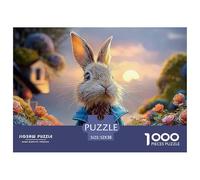 Bunny in A Blue Coat Peter Rabbit Standing 1000 Piezas Cartulina Premium Set De Rompecabezas Bunny Extremadamente Difícil Juguete De Cumpleaños Rompecabezas para Decoración del Hogar 52x38cm/1000pcs