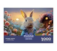 Bunny in A Blue Coat Peter Rabbit Standing 1000 Piezas Cartulina Premium Set De Rompecabezas Bunny Extremadamente Difícil Desafío Único Rompecabezas para Decoración del Hogar 70x50cm/1000pcs