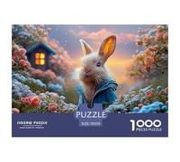 Bunny in A Blue Coat Peter Rabbit Standing 1000 Piezas Papel Ecológico Resistente Rompecabezas Premium Bunny Extremadamente Difícil Juego Creativo Rompecabezas Para Decoración Del Hogar 70x50cm/1000pc