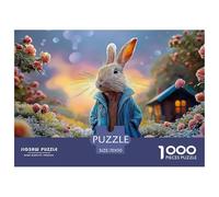Bunny in A Blue Coat Peter Rabbit Standing 1000 Piezas Papel Ecológico Resistente Rompecabezas Premium Rabbit Extremadamente Difícil Juego Creativo Rompecabezas Para Decoración Del Hogar 70x50cm/1000p