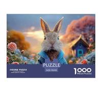 Bunny in A Blue Coat Peter Rabbit Standing 1000 Piezas Papel Ecológico Resistente Rompecabezas Premium Bunny Extremadamente Difícil Juego Creativo Rompecabezas para Adultos Y Niños 70x50cm/1000pcs