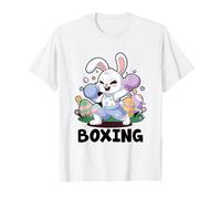 Bunny Jugando Boxeo Día de Pascua Huevo Chocolate Camiseta