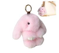 Bunny Keychain - Plush Rabbit Charm, Soft PP Cotton Mini Pendant, Cute Animal Bag Accessory | Decorative Purse Pendant For Home Office Classroom Gift Decor Travel Commuting Birthday Easter Party Holid