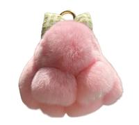 Bunny Keychain - Soft Plush Rabbit Keyring | Cute Stuffed Bunny Bag Charm with Bow | Adorable Velvet Charm for Purse Handbag Backpack Decoration for Women Girls Kids Girlfriend Couples Family