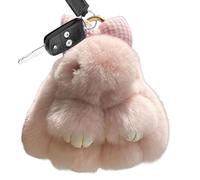 Bunny Keychain - Soft Stuffed Adorable Keyring, Plush Bunny Bag Charm for Purse Decoration, Handbag Accessory with Easy Cleaning, Fashion Accessory, Rabbit Pendant for Backpack and Girlfriend