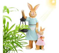 Bunny Lamp Solar, Lantern Easter Rabbit, 5.04x3.82x8.94 Inches Resin Outdoor Light with Waterproof Feature, Solar Lighting Accessory, Rabbit Lamp Tool with Warm Light Design, Yard Patio Use for Porch