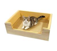 Bunny Litter Box - Cat Litter Box, Small Animal Toilet Tray with Stainless Steel Grid, Anti-Rollover Low Entry Pet Potty Pan for Rabbits, Ferrets, Chinchillas, Hedgehogs, Squirrels | Cage Bathroom